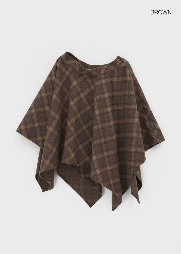 Redding Checkered Unbalanced Wool Midi skirt