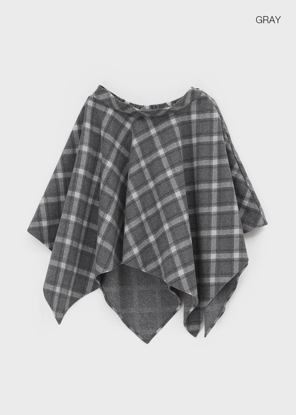 Redding Checkered Unbalanced Wool Midi skirt