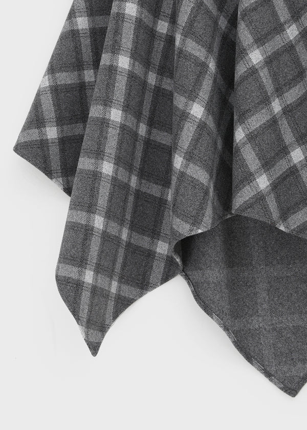 Redding Checkered Unbalanced Wool Midi skirt