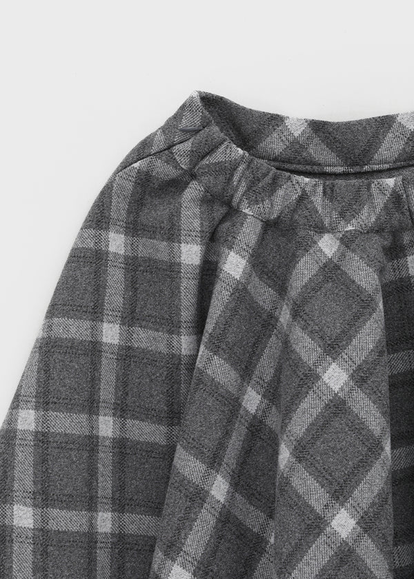 Redding Checkered Unbalanced Wool Midi skirt