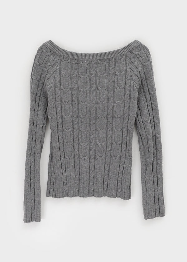 Rivenn Cable Henley Neck Knit