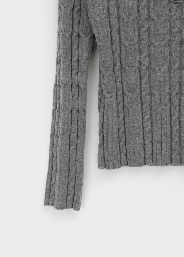 Rivenn Cable Henley Neck Knit