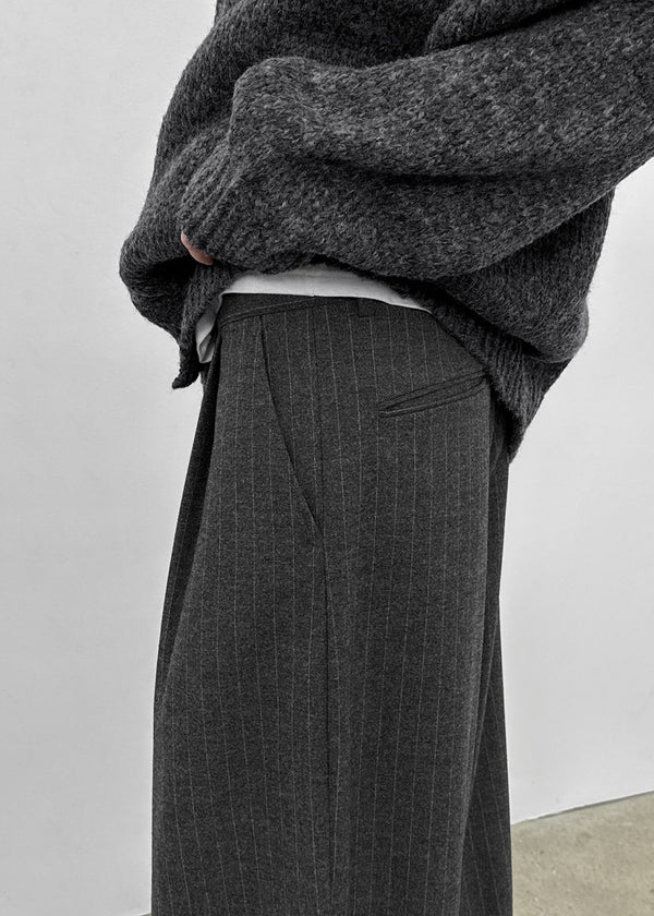 (UNISEX) Pediron Striped Wool Slacks