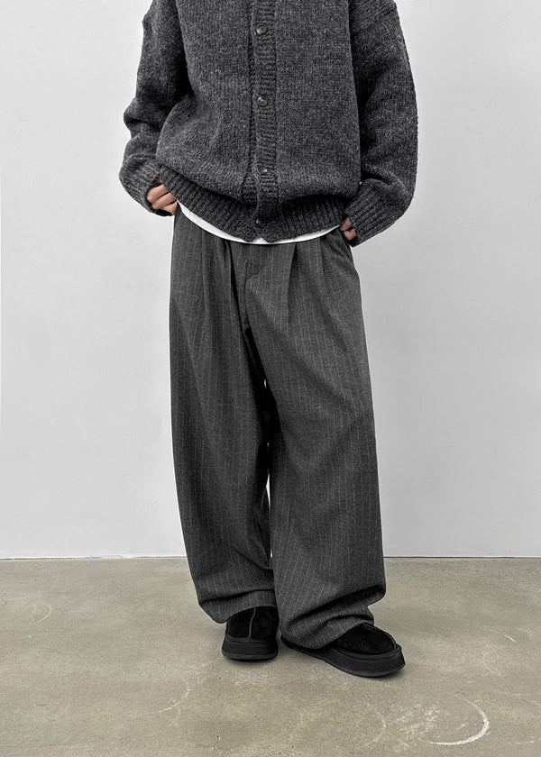 (UNISEX) Pediron Striped Wool Slacks