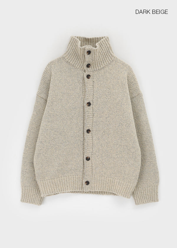(UNISEX) Catelen High Neck Button Knit Cardigan