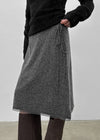 Hocon Strap Lace Wool Knit Midi Skirt