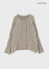 Fallet Cable Loose Fit Knit (34% Wool)