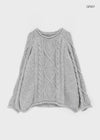 Fallet Cable Loose Fit Knit (34% Wool)