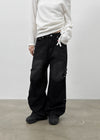 Rapcle Side Rivet Wide Denim Pants