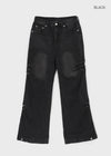 Rapcle Side Rivet Wide Denim Pants