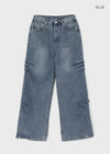 Rapcle Side Rivet Wide Denim Pants
