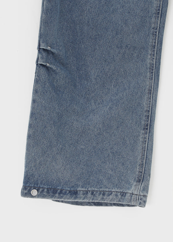 Rapcle Side Rivet Wide Denim Pants