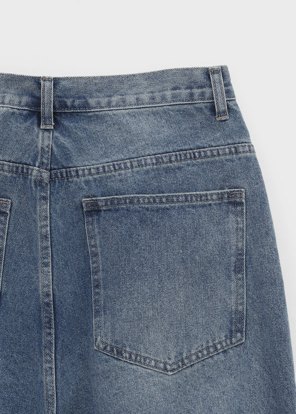 Rapcle Side Rivet Wide Denim Pants