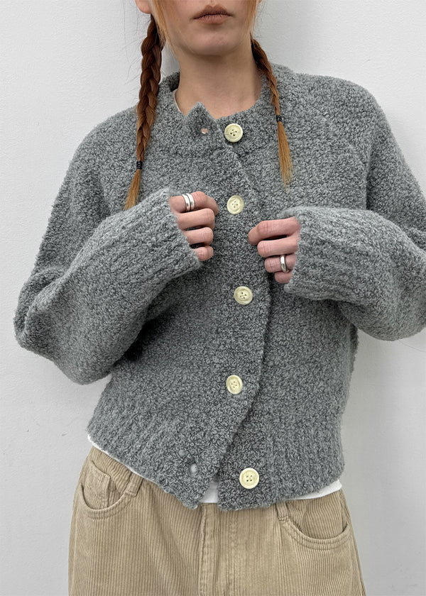 Ronso Boucle Soft Wool Knit Cardigan