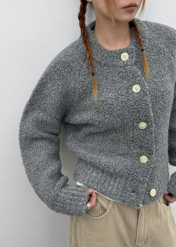 Ronso Boucle Soft Wool Knit Cardigan