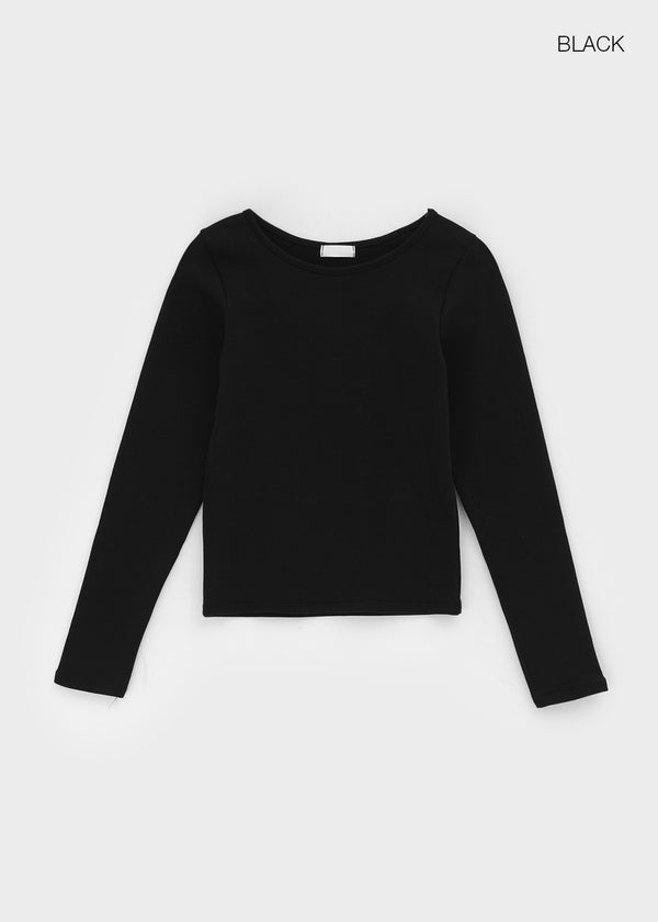 Weig Heavy Napping U-neck Long-sleeved T-shirt