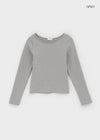 Weig Heavy Napping U-neck Long-sleeved T-shirt