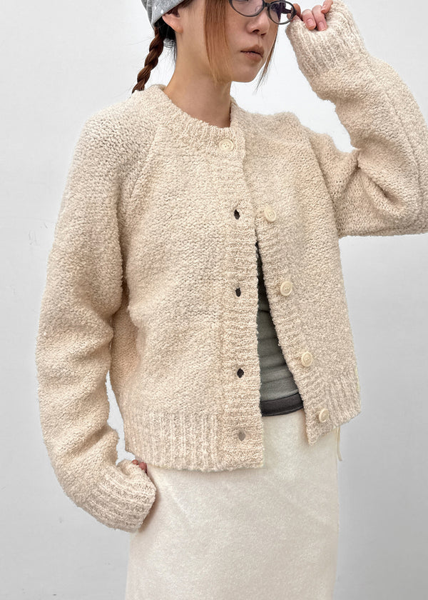 Ronso Boucle Soft Wool Knit Cardigan