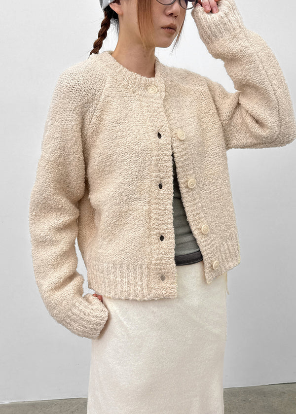 Ronso Boucle Soft Wool Knit Cardigan