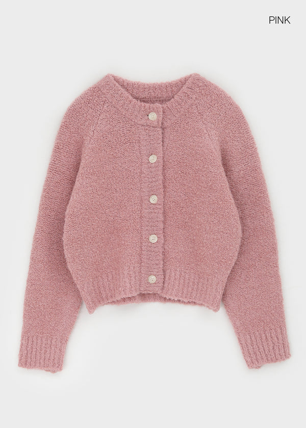 Ronso Boucle Soft Wool Knit Cardigan