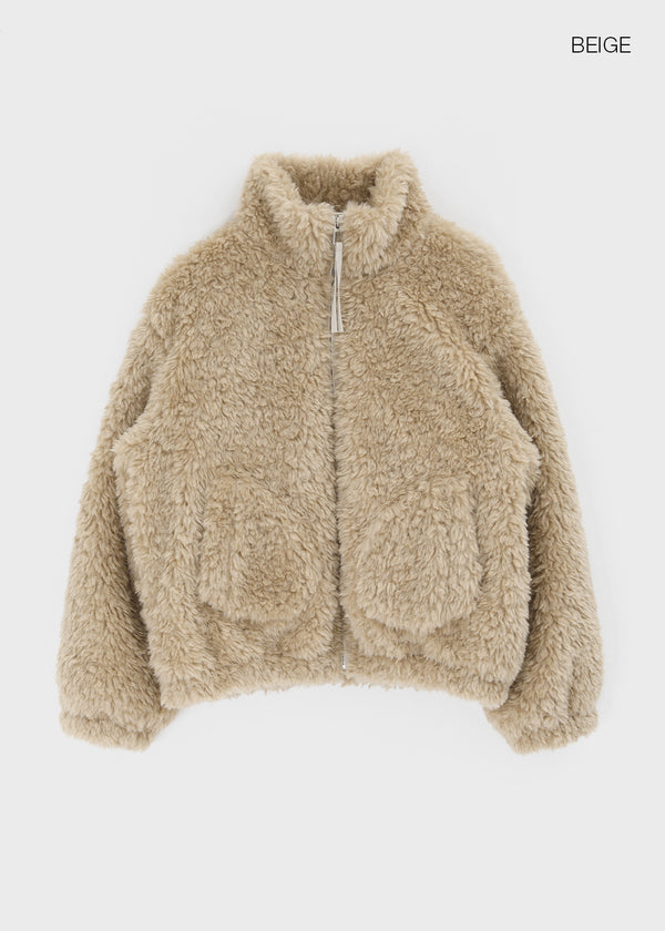 Peekaboo Fur Zip-up Jumper