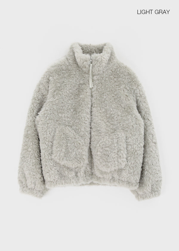 Peekaboo Fur Zip-up Jumper