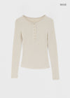 Tigging Layered Henley Neck Tencel Long Sleeve T-shirt (30% Wool)