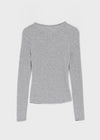 Tigging Layered Henley Neck Tencel Long Sleeve T-shirt (30% Wool)