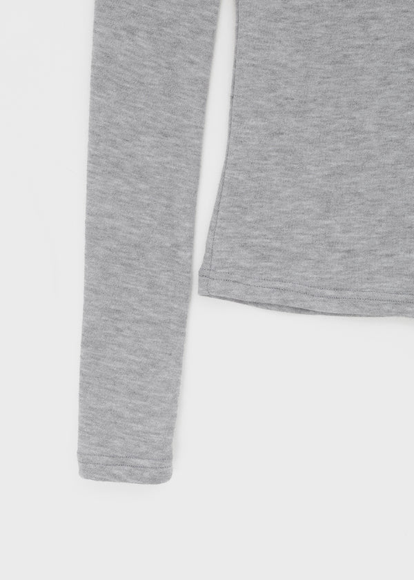 Tigging Layered Henley Neck Tencel Long Sleeve T-shirt (30% Wool)