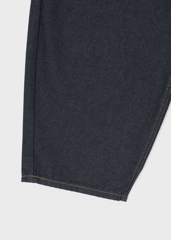 Long Bell Back Pocket Stitch Raw Fabric Wide Denim Pants