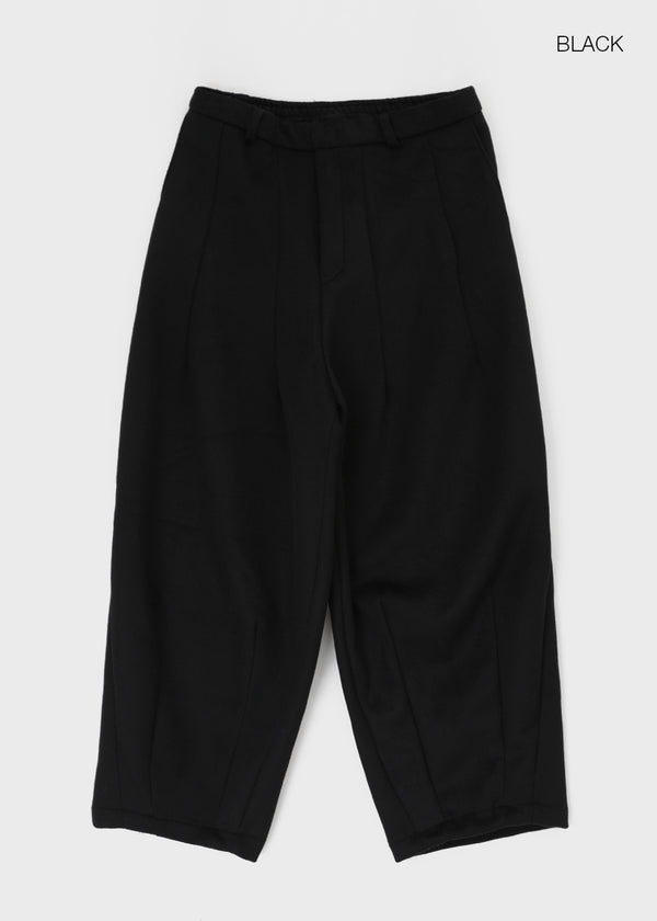 (UNISEX) Owl Back Band Wide Balloon Fit Slacks (70% Wool)