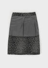 Compton Back-banded Leopard Wool Midi Skirt