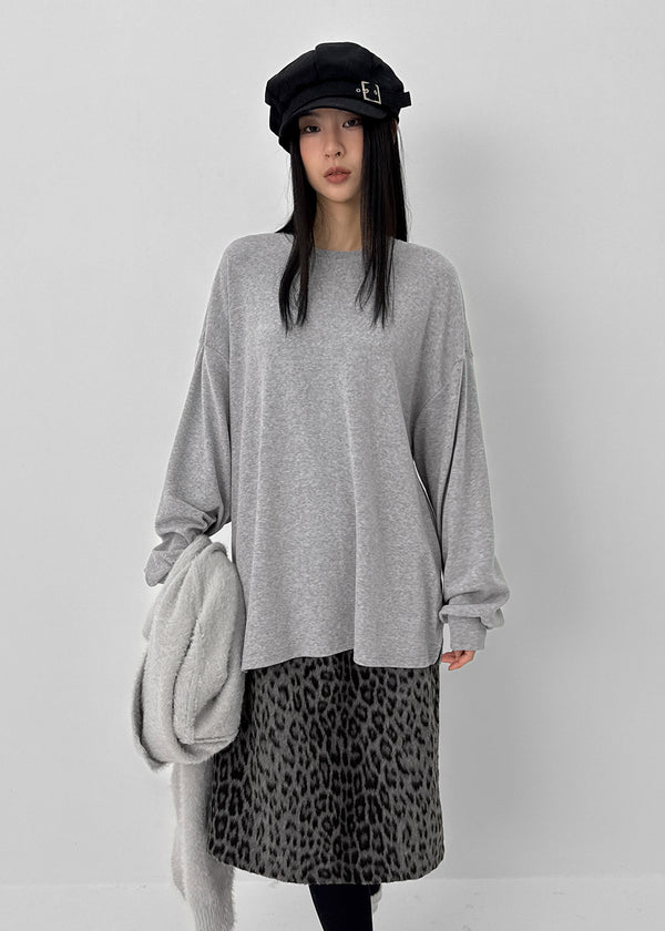 Ctang Overfit Peach Fleece Long Sleeve T-shirt