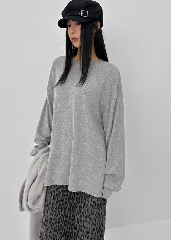 Ctang Overfit Peach Fleece Long Sleeve T-shirt