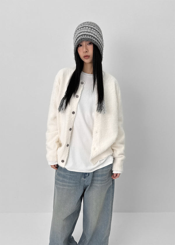 Solar Loose Fit Fur Cardigan