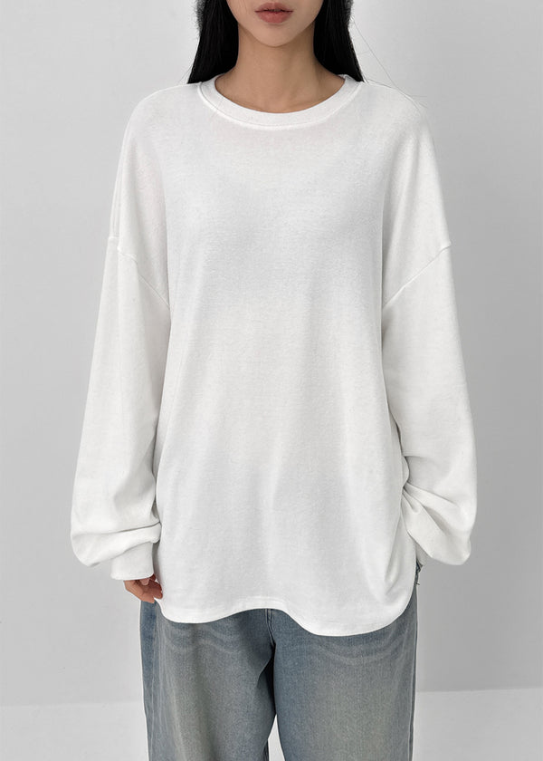 Ctang Overfit Peach Fleece Long Sleeve T-shirt