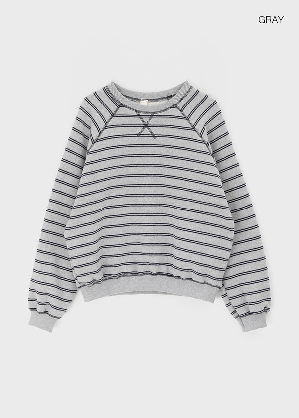 Plating Fleece Striped Man-to-man