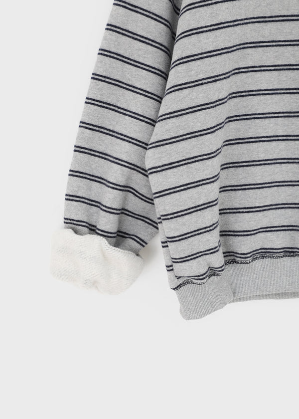 Plating Fleece Striped Man-to-man
