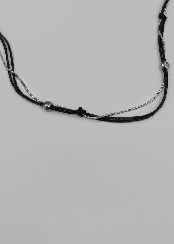 Foreng Knot Silver Ball Necklace