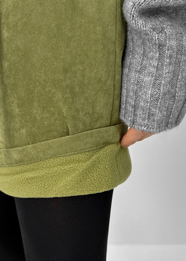 Shatting Fleece Fleece Suede Midi Skirt