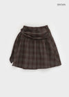 Bondir Check Flared Midi Skirt (30% Wool)