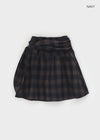 Bondir Check Flared Midi Skirt (30% Wool)