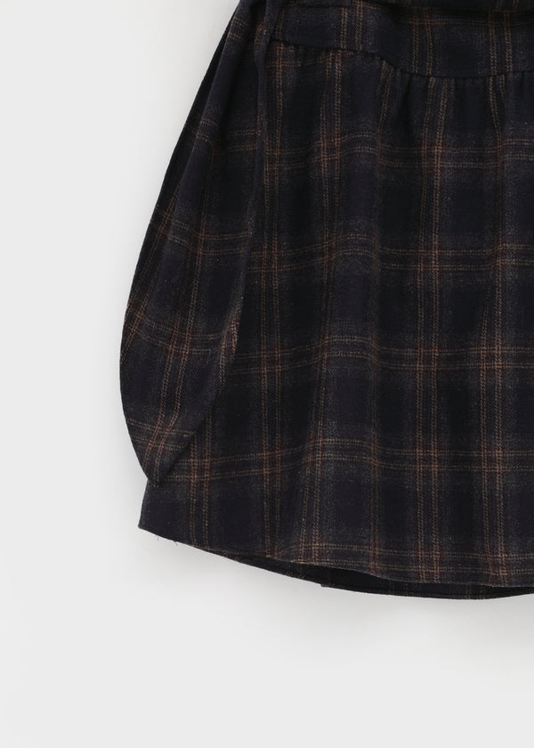 Bondir Check Flared Midi Skirt (30% Wool)