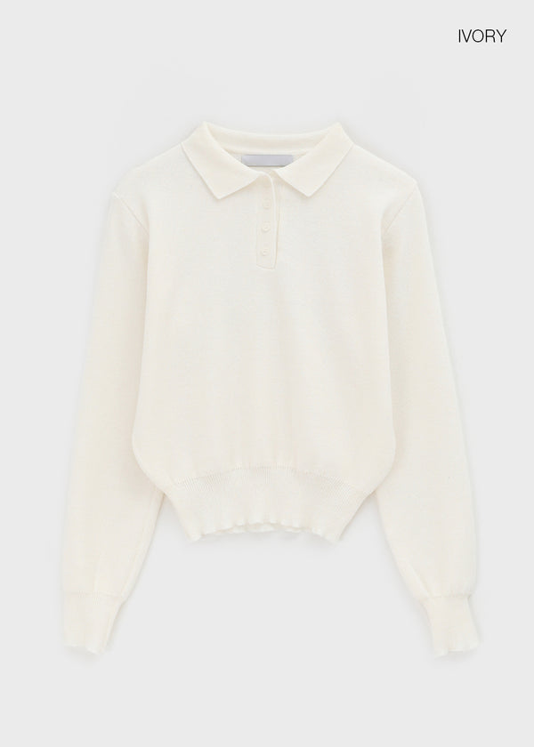 Deluri Button-Collar Knit