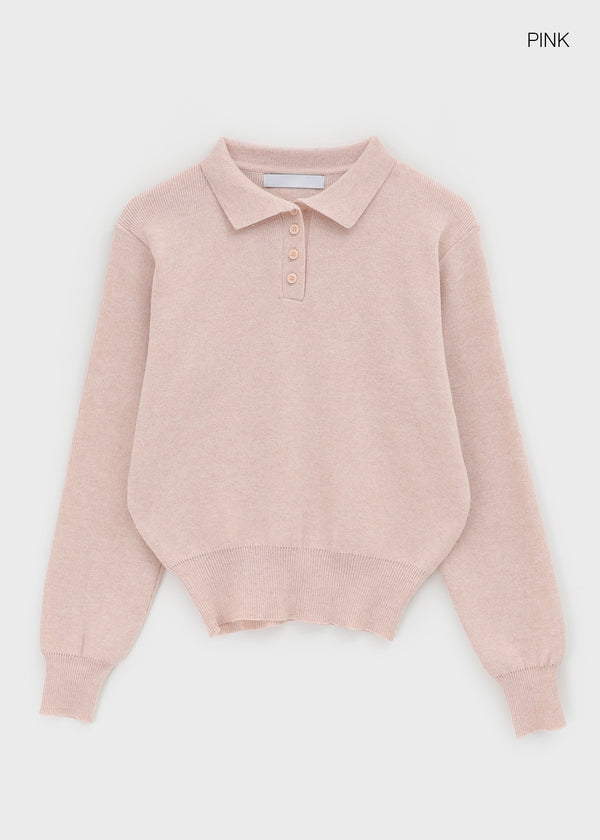 Deluri Button-Collar Knit