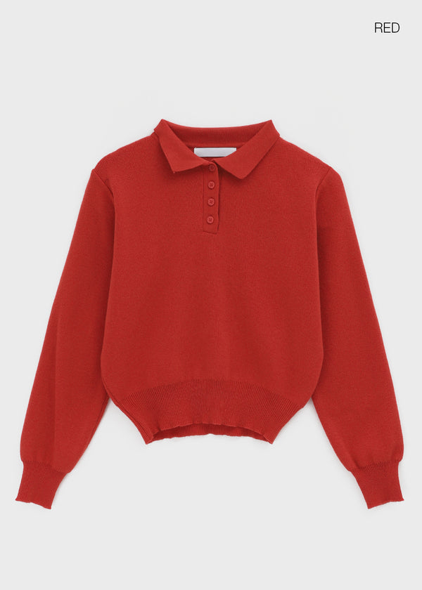 Deluri Button-Collar Knit