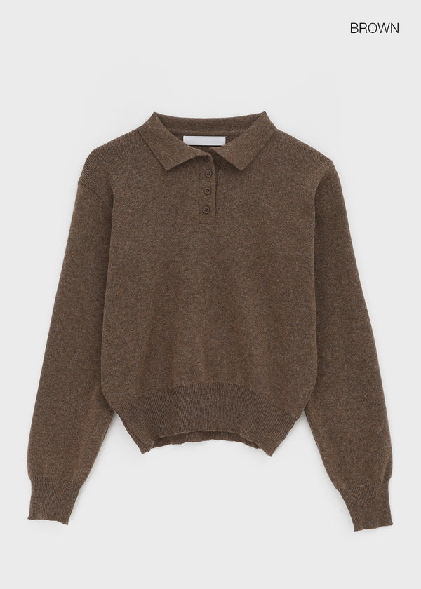 Deluri Button-Collar Knit