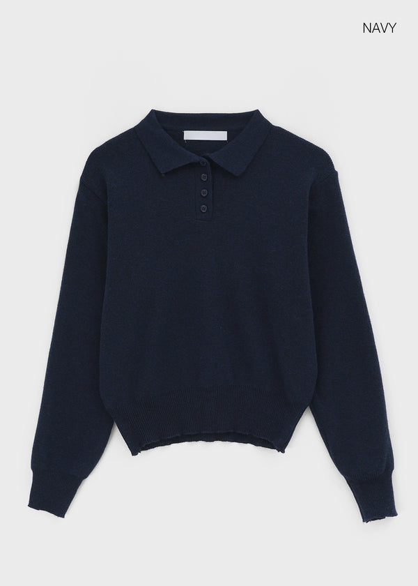 Deluri Button-Collar Knit