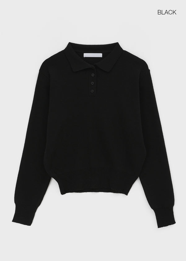 Deluri Button-Collar Knit