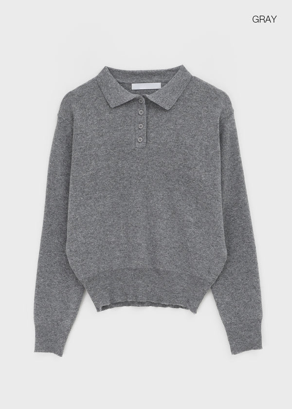 Deluri Button-Collar Knit